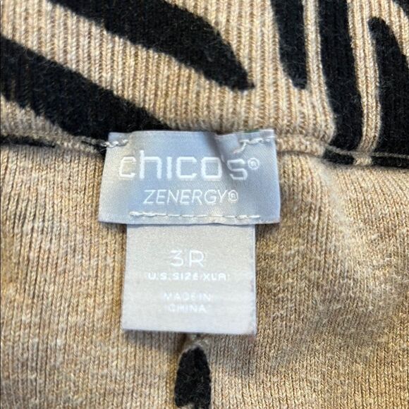 CHICO'S ZENERGY XL 3R Animal Print Cotton Cashmere Knit Pants Joggers Loungewear - Picture 5 of 8